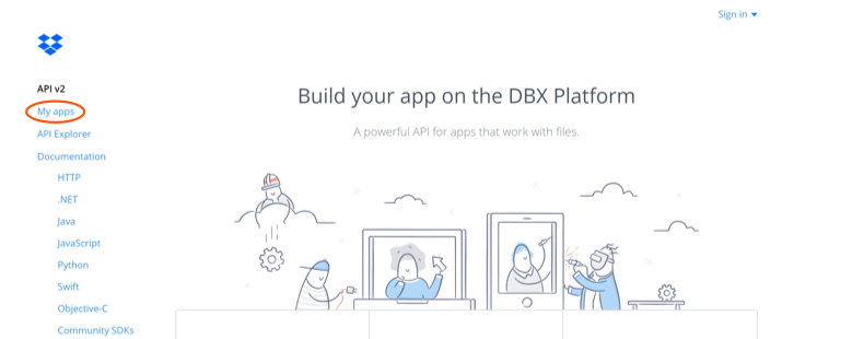 dropbox developer app consule
