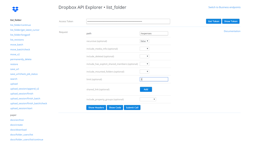 Getting Started - Developers - Dropbox